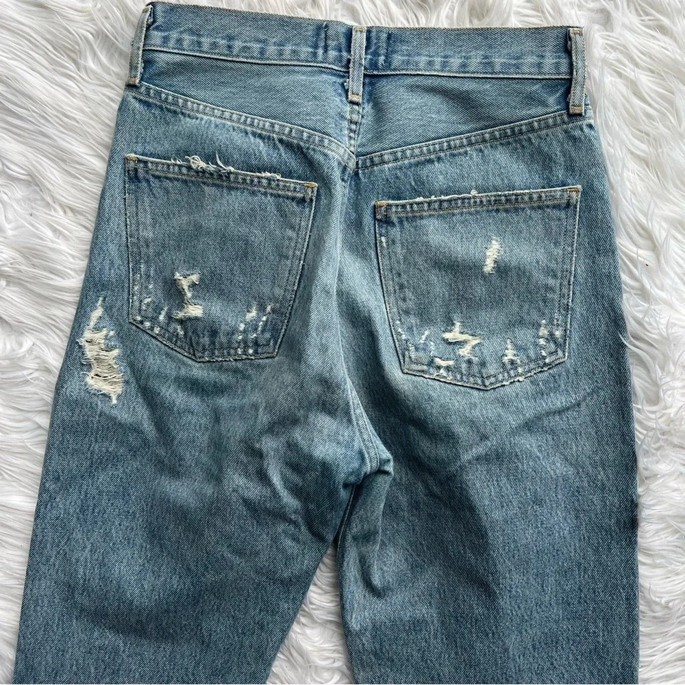 Agolde Light Blue High Rise Ripped Jeans - Picture 13 of 13